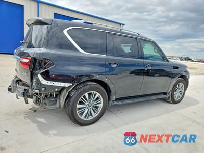 Trzecie zdjęcie samochodu z tyłu: 2021 INFINITI QX80 LUXE VIN:JN8AZ2AFXM9721022 - miniatura