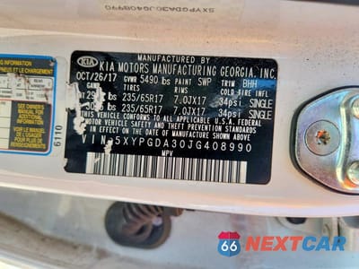 Zdjęcie 14 z 14 samochodu: 2018 KIA SORENTO LX VIN:5XYPGDA30JG408990 - miniatura