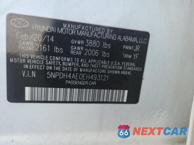 Zdjęcie 12 z 12 samochodu: 2014 HYUNDAI ELANTRA SE VIN:5NPDH4AE0EH493121 - miniatura