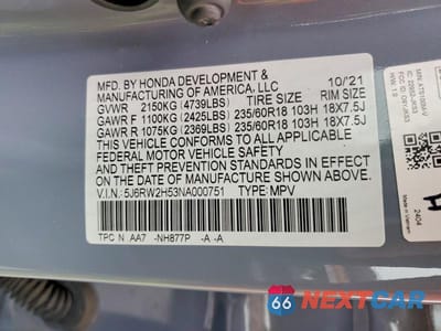 Zdjęcie 13 z 13 samochodu: 2022 HONDA CR-V EX VIN:5J6RW2H53NA000751 - miniatura