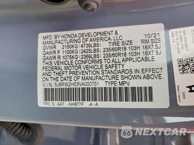 Zdjęcie 13 z 13 samochodu: 2022 HONDA CR-V EX VIN:5J6RW2H53NA000751 - miniatura