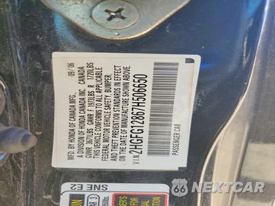 Zdjęcie 12 z 12 samochodu: 2007 HONDA CIVIC EX VIN:2HGFG12867H506650 - miniatura