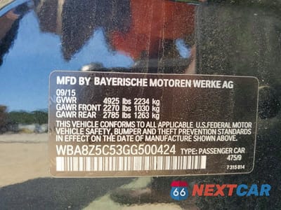 Zdjęcie 12 z 12 samochodu: 2016 BMW 328 XIGT SULEV VIN:WBA8Z5C53GG500424 - miniatura