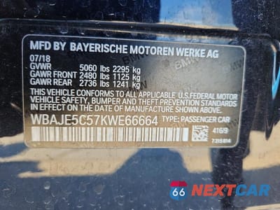 Zdjęcie 12 z 12 samochodu: 2019 BMW 540 I VIN:WBAJE5C57KWE66664 - miniatura