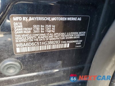 Zdjęcie 12 z 12 samochodu: 2017 BMW 650 XI GRAN COUPE VIN:WBA6D6C51HG388283 - miniatura
