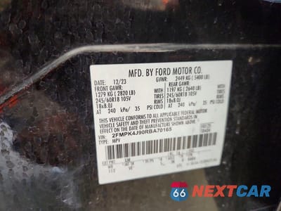 Zdjęcie 14 z 14 samochodu: 2024 FORD EDGE SEL VIN:2FMPK4J90RBA70165 - miniatura