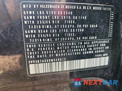Zdjęcie 12 z 12 samochodu: 2024 VOLKSWAGEN TIGUAN SE VIN:3VV3B7AX6RM046813 - miniatura