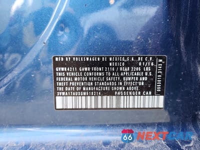 Zdjęcie 13 z 13 samochodu: 2016 VOLKSWAGEN GOLF SPORTWAGEN S VIN:3VWA17AUXGM518214 - miniatura