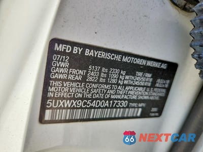 Zdjęcie 13 z 13 samochodu: 2013 BMW X3 XDRIVE28I VIN:5UXWX9C54D0A17330 - miniatura