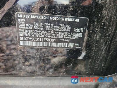 Zdjęcie 12 z 12 samochodu: 2020 BMW X3 XDRIVE30I VIN:5UXTY5C01LLE58391 - miniatura