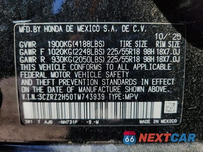 Zdjęcie 13 z 13 samochodu: 2026 HONDA HR-V SPORT VIN:3CZRZ2H50TM743939 - miniatura