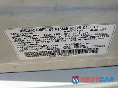 Zdjęcie 12 z 12 samochodu: 2008 INFINITI G35 X VIN:JNKBV61F48M277480 - miniatura