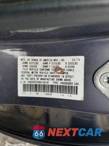 Zdjęcie 13 z 13 samochodu: 2014 HONDA ACCORD SPORT VIN:1HGCR2F54EA156191 - miniatura