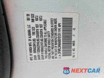 Zdjęcie 13 z 13 samochodu: 2010 HONDA ODYSSEY EXL VIN:5FNRL3H66AB010124 - miniatura