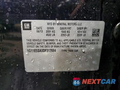 Zdjęcie 12 z 12 samochodu: 2013 CHEVROLET MALIBU 2LT VIN:1G11E5SA0DF317684 - miniatura