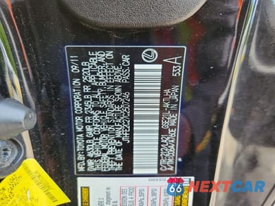 Zdjęcie 12 z 12 samochodu: 2012 LEXUS IS 350 VIN:JTHFE2C27C2507246 - miniatura