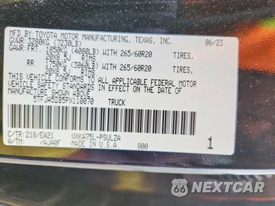 Zdjęcie 12 z 12 samochodu: 2023 TOYOTA TUNDRA CREWMAX LIMITED VIN:5TFJA5DB5PX110070 - miniatura
