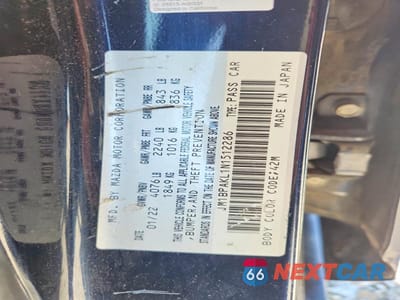 Zdjęcie 12 z 12 samochodu: 2022 MAZDA 3 SELECT VIN:JM1BPAKL1N1512286 - miniatura