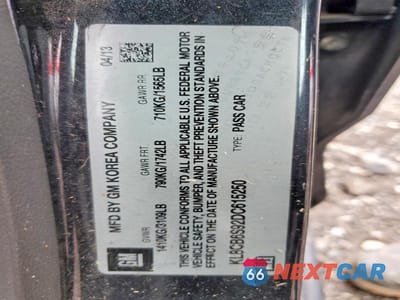 Zdjęcie 12 z 12 samochodu: 2013 CHEVROLET SPARK LS VIN:KL8CB6S92DC615250 - miniatura