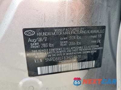 Zdjęcie 12 z 12 samochodu: 2018 HYUNDAI ELANTRA VALUE EDITION VIN:5NPD84LF8JH259678 - miniatura