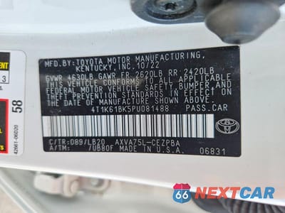 Zdjęcie 12 z 12 samochodu: 2023 TOYOTA CAMRY XSE VIN:4T1K61BK5PU081488 - miniatura