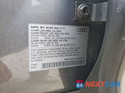 Zdjęcie 13 z 13 samochodu: 2018 AUDI Q7 PRESTIGE VIN:WA1VAAF75JD025915 - miniatura