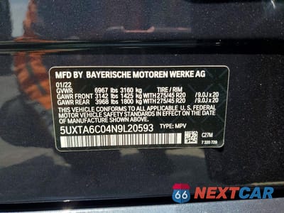 Zdjęcie 13 z 13 samochodu: 2022 BMW X5 XDRIVE45E VIN:5UXTA6C04N9L20593 - miniatura
