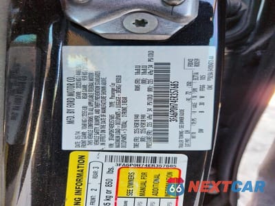 Zdjęcie 12 z 12 samochodu: 2014 FORD FUSION SE VIN:3FA6P0H74ER357685 - miniatura