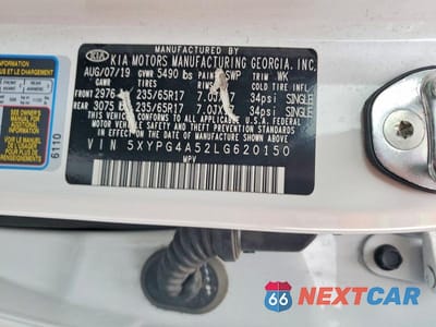 Zdjęcie 13 z 13 samochodu: 2020 KIA SORENTO S VIN:5XYPG4A52LG620150 - miniatura
