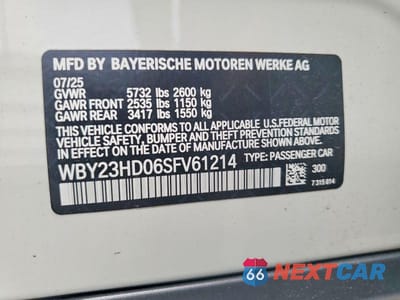 Zdjęcie 12 z 12 samochodu: 2025 BMW I4 EDRIVE 40 VIN:WBY23HD06SFV61214 - miniatura