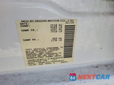 Zdjęcie 12 z 12 samochodu: 2020 NISSAN ALTIMA SR VIN:1N4BL4CW2LC240909 - miniatura