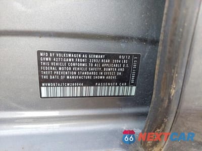 Zdjęcie 10 z 13 samochodu: 2012 VOLKSWAGEN GOLF VIN:WVWDB7AJ7CW280044 - miniatura