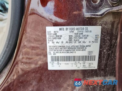 Zdjęcie 13 z 13 samochodu: 2012 LINCOLN MKX VIN:2LMDJ8JKXCBL04212 - miniatura