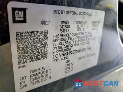 Zdjęcie 13 z 13 samochodu: 2017 CHEVROLET SUBURBAN VIN:1GNSKHKC3HR397758 - miniatura