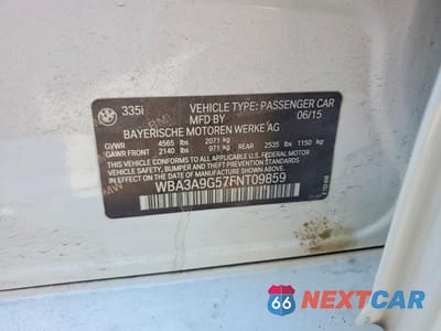 Zdjęcie 12 z 12 samochodu: 2015 BMW 335 I VIN:WBA3A9G57FNT09859 - miniatura