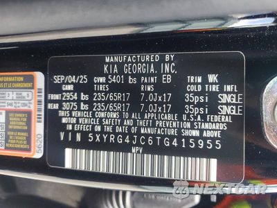 Zdjęcie 13 z 13 samochodu: 2026 KIA SORENTO LX VIN:5XYRG4JC6TG415955 - miniatura
