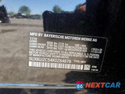 Zdjęcie 13 z 13 samochodu: 2019 BMW X6 XDRIVE35I VIN:5UXKU2C54K0Z64876 - miniatura