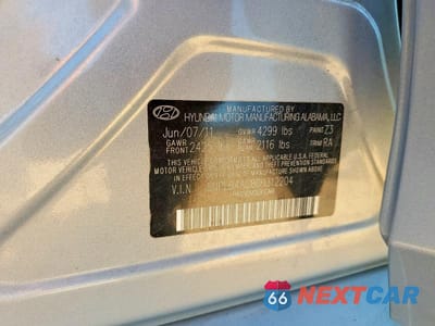 Zdjęcie 12 z 12 samochodu: 2012 HYUNDAI SONATA GLS VIN:5NPEB4AC8CH312204 - miniatura
