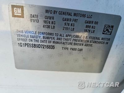 Zdjęcie 25 z 26 samochodu: 2013 CHEVROLET CRUZE LT VIN:1G1PE5SB9D7216835 - miniatura