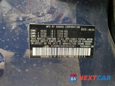 Zdjęcie 12 z 12 samochodu: 2025 SUBARU LEGACY PREMIUM VIN:4S3BWAC68S3033391 - miniatura