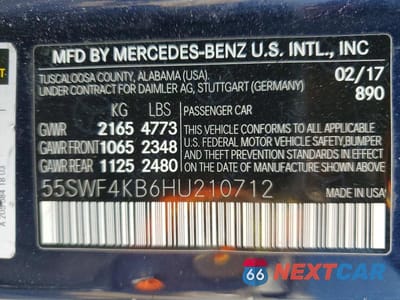 Zdjęcie 12 z 12 samochodu: 2017 MERCEDES-BENZ C 300 4MATIC VIN:55SWF4KB6HU210712 - miniatura