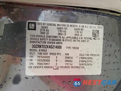 Zdjęcie 12 z 12 samochodu: 2010 CHEVROLET SILVERADO K1500 LTZ VIN:3GCRKTE2XAG214908 - miniatura