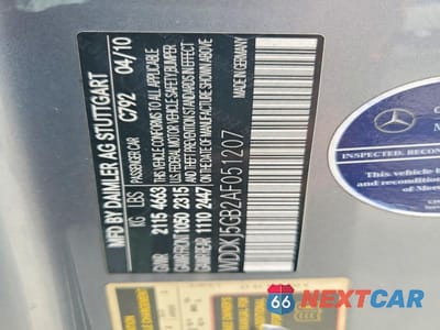 Zdjęcie 12 z 12 samochodu: 2010 MERCEDES-BENZ E 350 VIN:WDDKJ5GB2AF051207 - miniatura