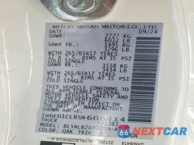 Zdjęcie 12 z 12 samochodu: 2025 NISSAN FRONTIER VIN:1N6ED1CL8SN606414 - miniatura