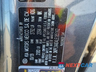 Zdjęcie 13 z 13 samochodu: 2020 KIA FORTE LXS VIN:3KPF24AD4LE185162 - miniatura