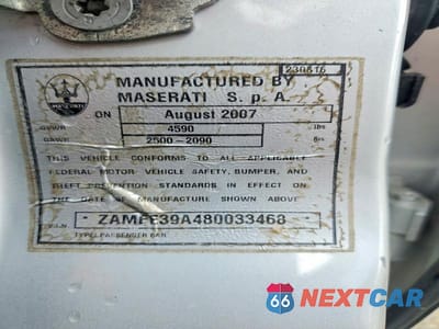 Zdjęcie 12 z 12 samochodu: 2008 MASERATI QUATTROPORTE M139 VIN:ZAMFE39A480033468 - miniatura
