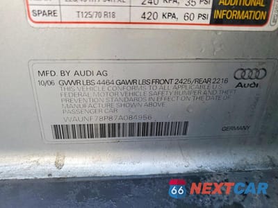 Zdjęcie 12 z 12 samochodu: 2007 AUDI A3 2.0 PREMIUM VIN:WAUNF78P87A084956 - miniatura
