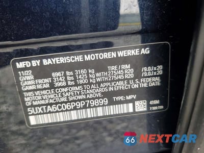 Zdjęcie 13 z 13 samochodu: 2023 BMW X5 XDRIVE45E VIN:5UXTA6C06P9P79899 - miniatura