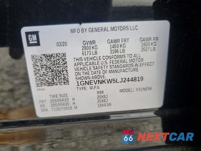Zdjęcie 13 z 13 samochodu: 2020 CHEVROLET TRAVERSE HIGH COUNTRY VIN:1GNEVNKW5LJ244819 - miniatura