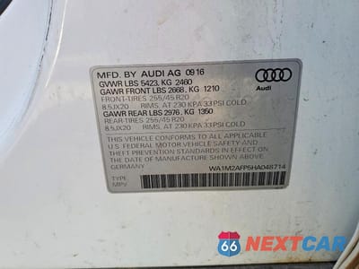 Zdjęcie 14 z 14 samochodu: 2017 AUDI Q5 PREMIUM PLUS VIN:WA1M2AFP5HA048714 - miniatura